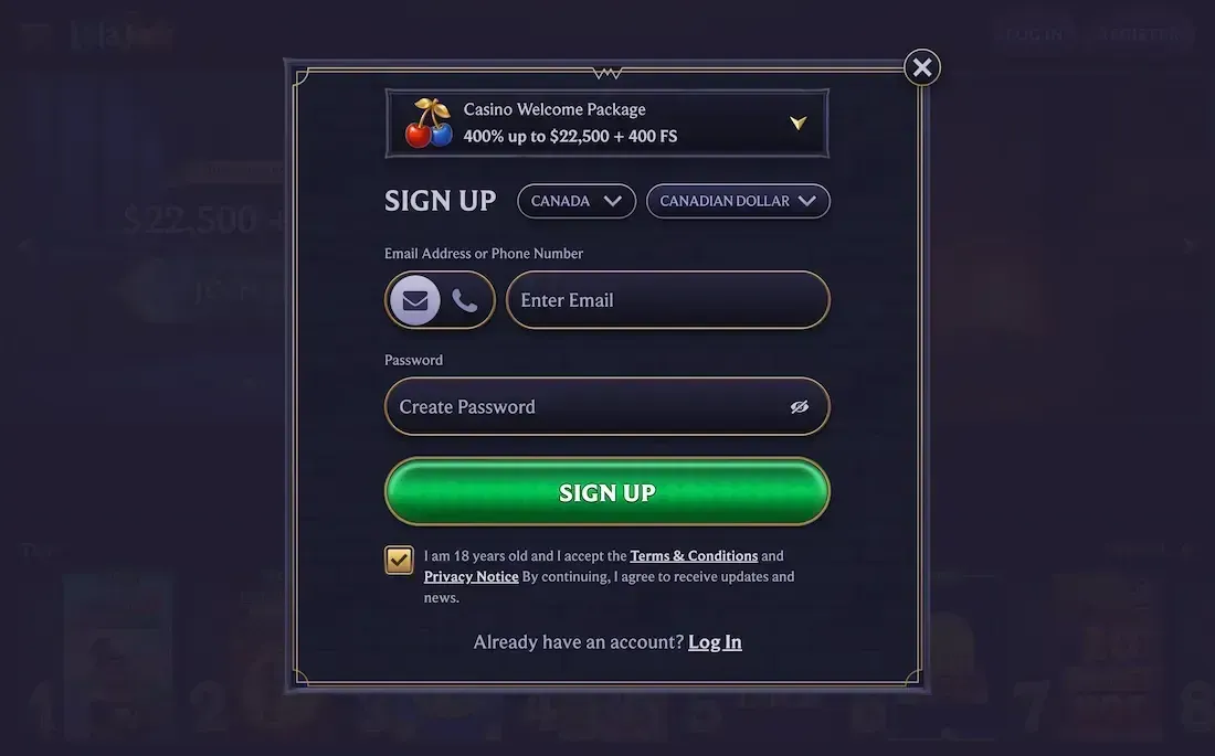 lolajack casino registration